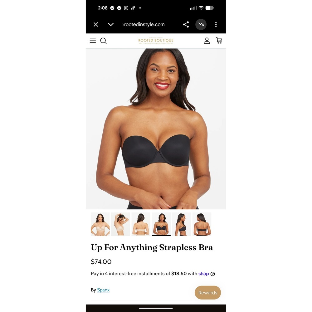 NWT Spanx Up For Anything Convertible Strapless Bra 34C Very Black
